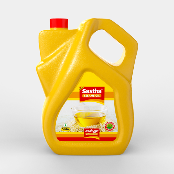 Sastha Cold Pressed ( Chekku / Ghani ) Sesame / Gingelly Oil, 5 Litre Poly Can